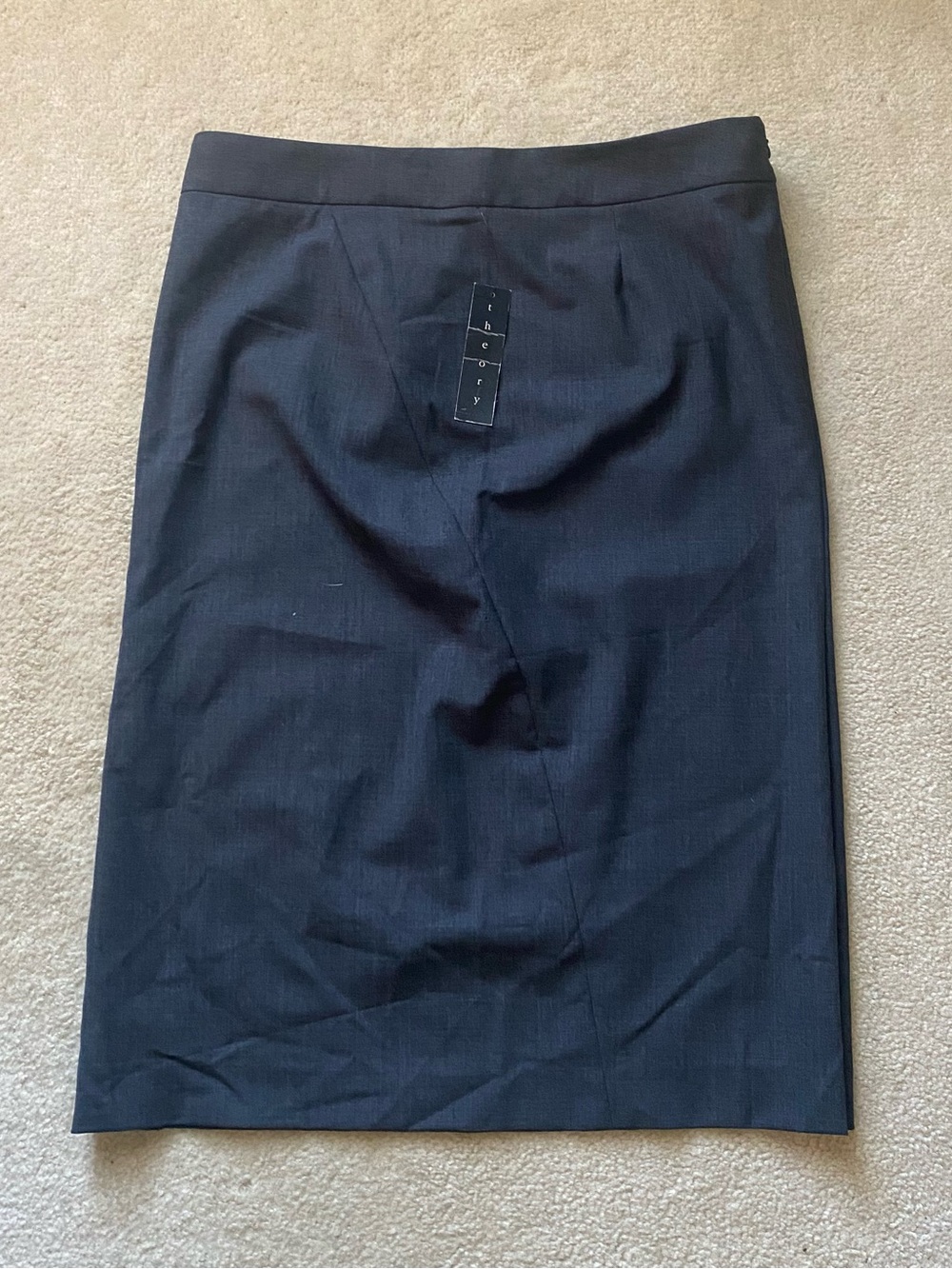 Theory Natalle Tailor Charcoal Gray Pencil Skirt Career Professional Size 6 Wool